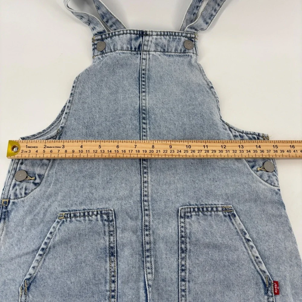 Levi Kids Jumper Size 10‎ REG Blue Denim Acid Wash Bib Front Vintage 90's Style